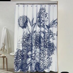 Common Thread Shower Curtain Floral Blue and White.